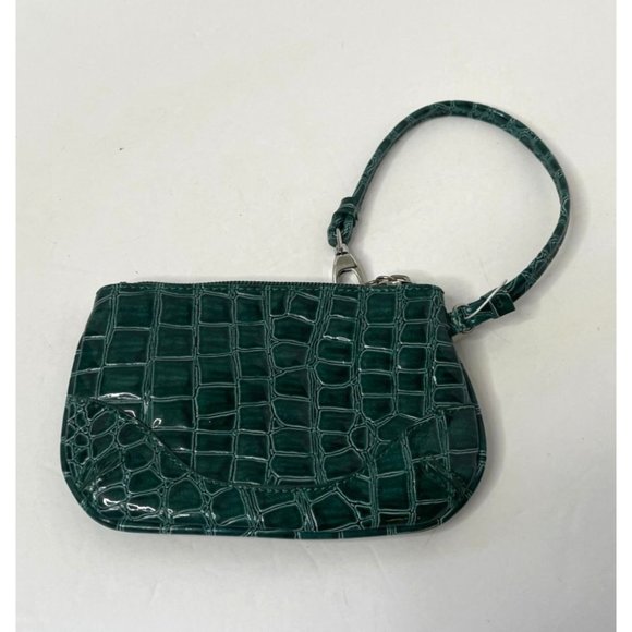 Vintage 90s NY&Co Faux Leather Croc Print Wristlet Purse RARE - Picture 4 of 7